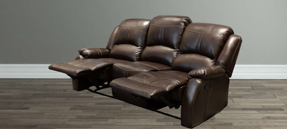 Lorraine Bel-Aire Deluxe Mocha Reclining Sofa in Reclined Mode by American Home Line